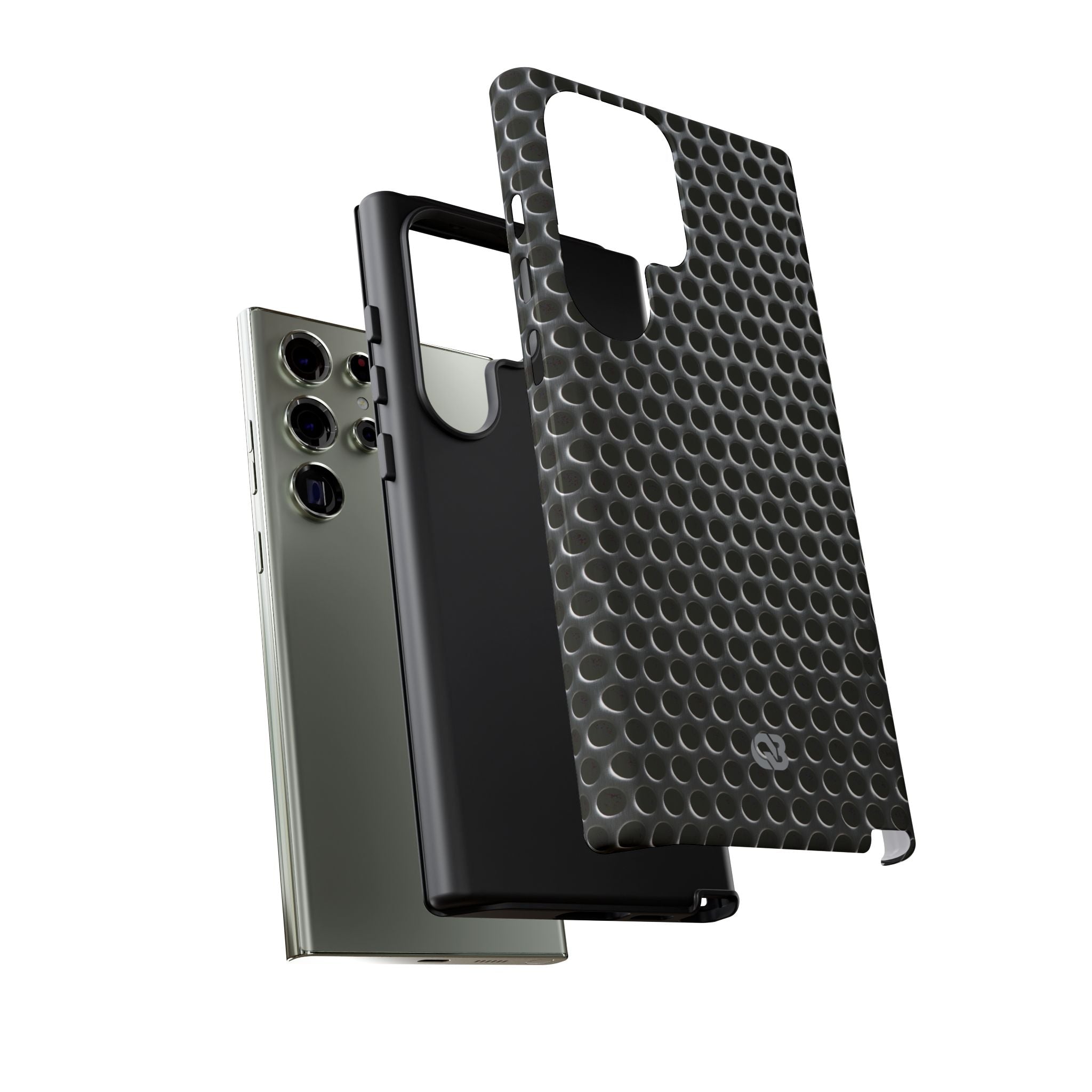 Silver Tough Phone Case for Samsung - Brutalist Steel Mesh