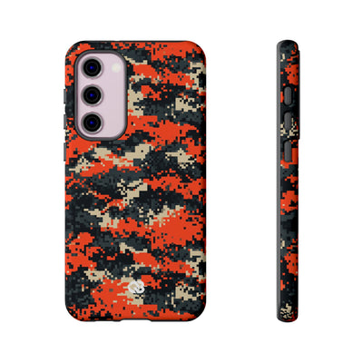 Signal Pixel Camo · Tough Phone Case for Samsung · Orange