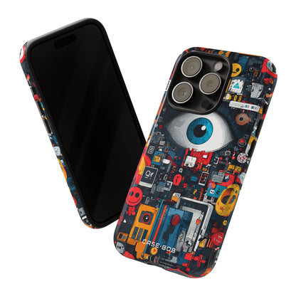 Digitale Oog Blauw iPhone 15 Pro Cover - Tough