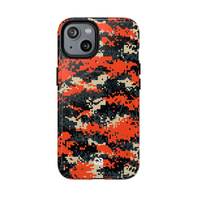 Signal Pixel Camo · Tough 2.0 Magnetic Phone Case for iPhone · Orange