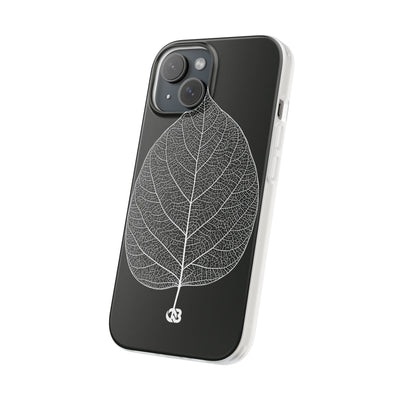 Black Lite Phone Case for iPhone - Bleached Leaf Lattice