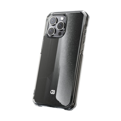 Black Impact MagSafe Phone Case for iPhone - Brutalist Pixel Monolith