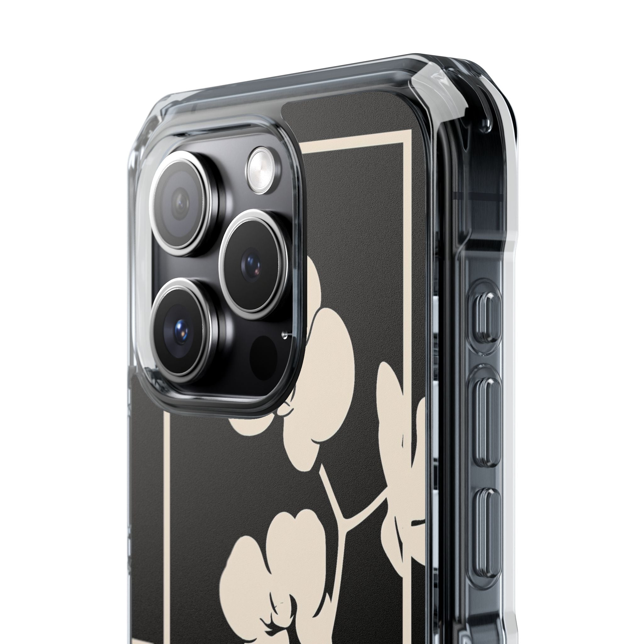 Beige Impact MagSafe Phone Case for iPhone - Nocturnal Orchid Frame