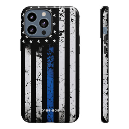 Blau gestreifte Flagge iPhone 13 Pro Max Case - Tough