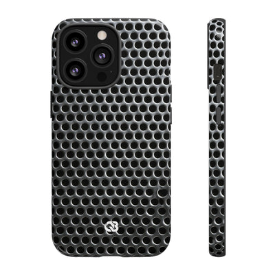 Brushed Perforated Steel · Tough Phone Case for iPhone · Silver