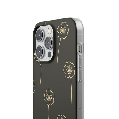 Black Lite Phone Case for iPhone - Obsidian Sand Petals