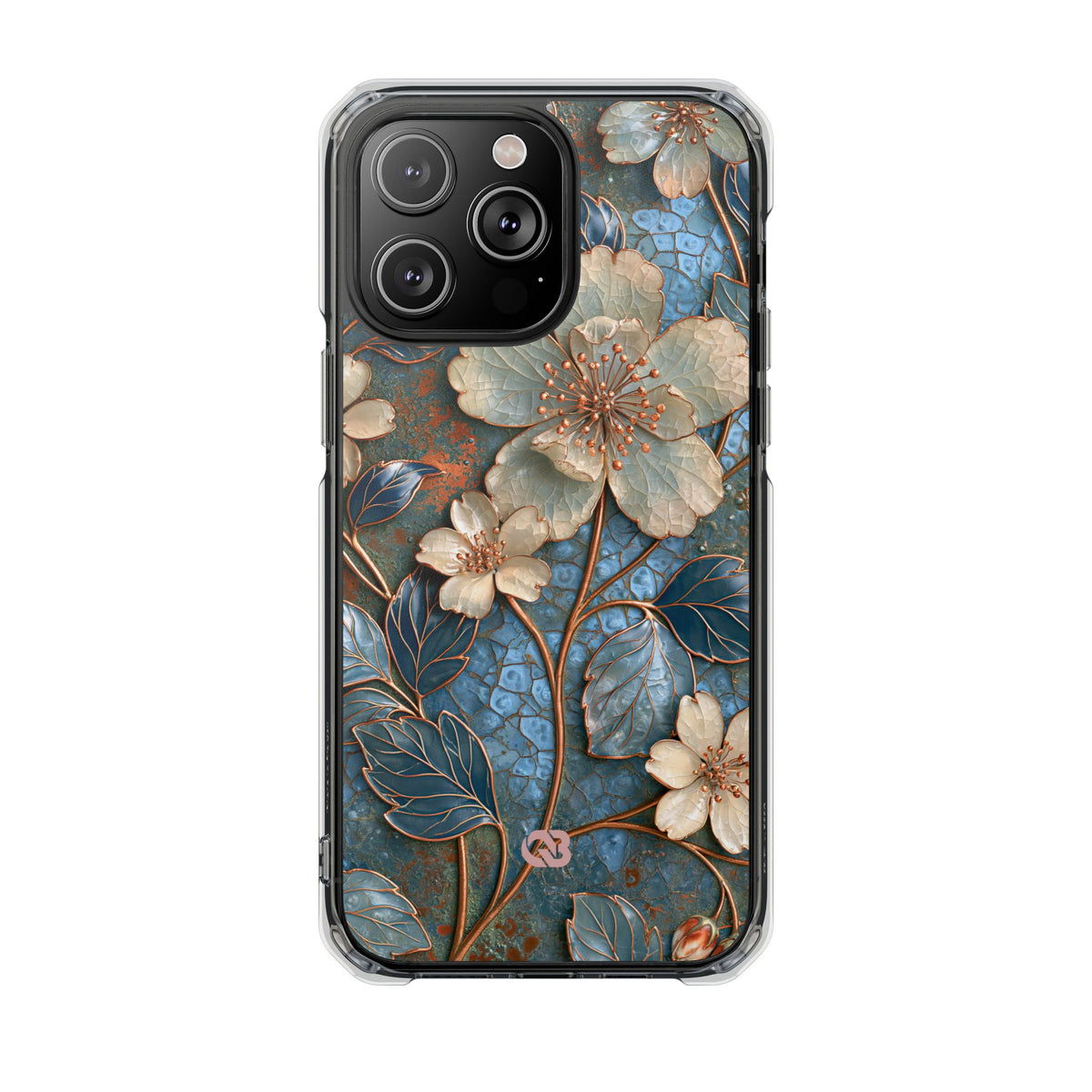 Gilded Blossom Reverie · Clear Impact Magnetic Phone Case for iPhone · Teal
