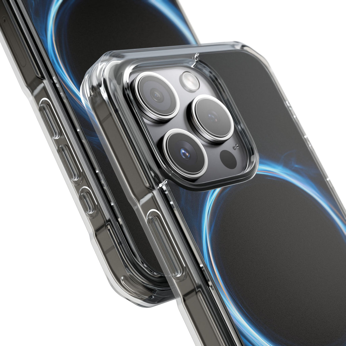Luminous Corona · Clear Impact Magnetic Phone Case for iPhone · Blue