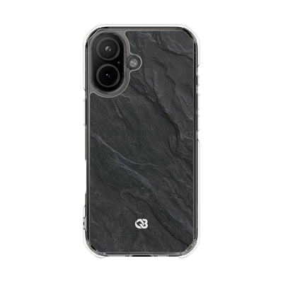 Dark Slate Strata · Clear Impact Magnetic Phone Case for iPhone ·  Black