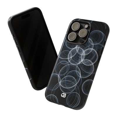 Black Tough Phone Case for iPhone - Frosted Ring Matrix