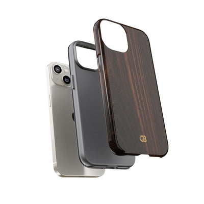 Brown Tough Phone Case for iPhone - Burnished Mahogany Grain