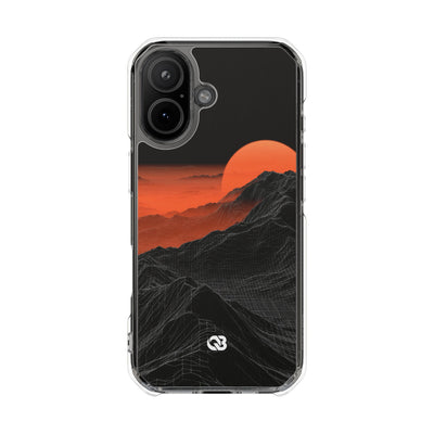 Solar Ridge Mesh · Clear Impact Magnetic Phone Case for iPhone · Black