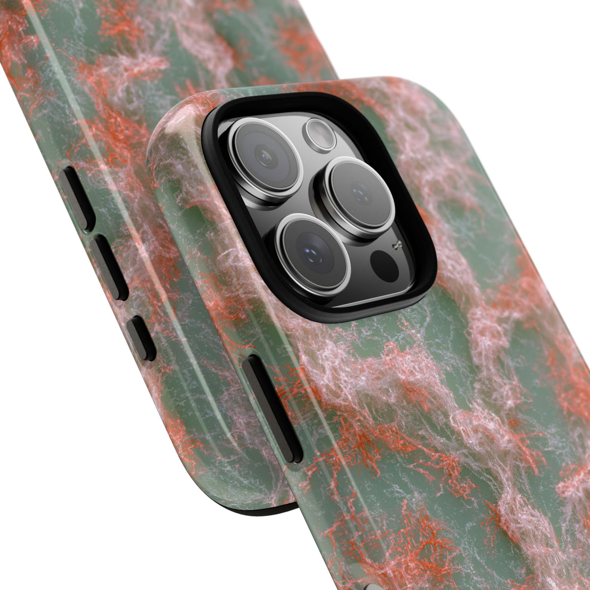 Coral Pixel Matrix · Tough Phone Case for iPhone · Green