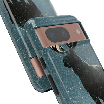 Nordic Boreal Moose · Tough Phone Case for Pixel ·  Blue