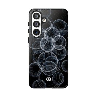 Black Tough Phone Case for Samsung - Frosted Ring Matrix