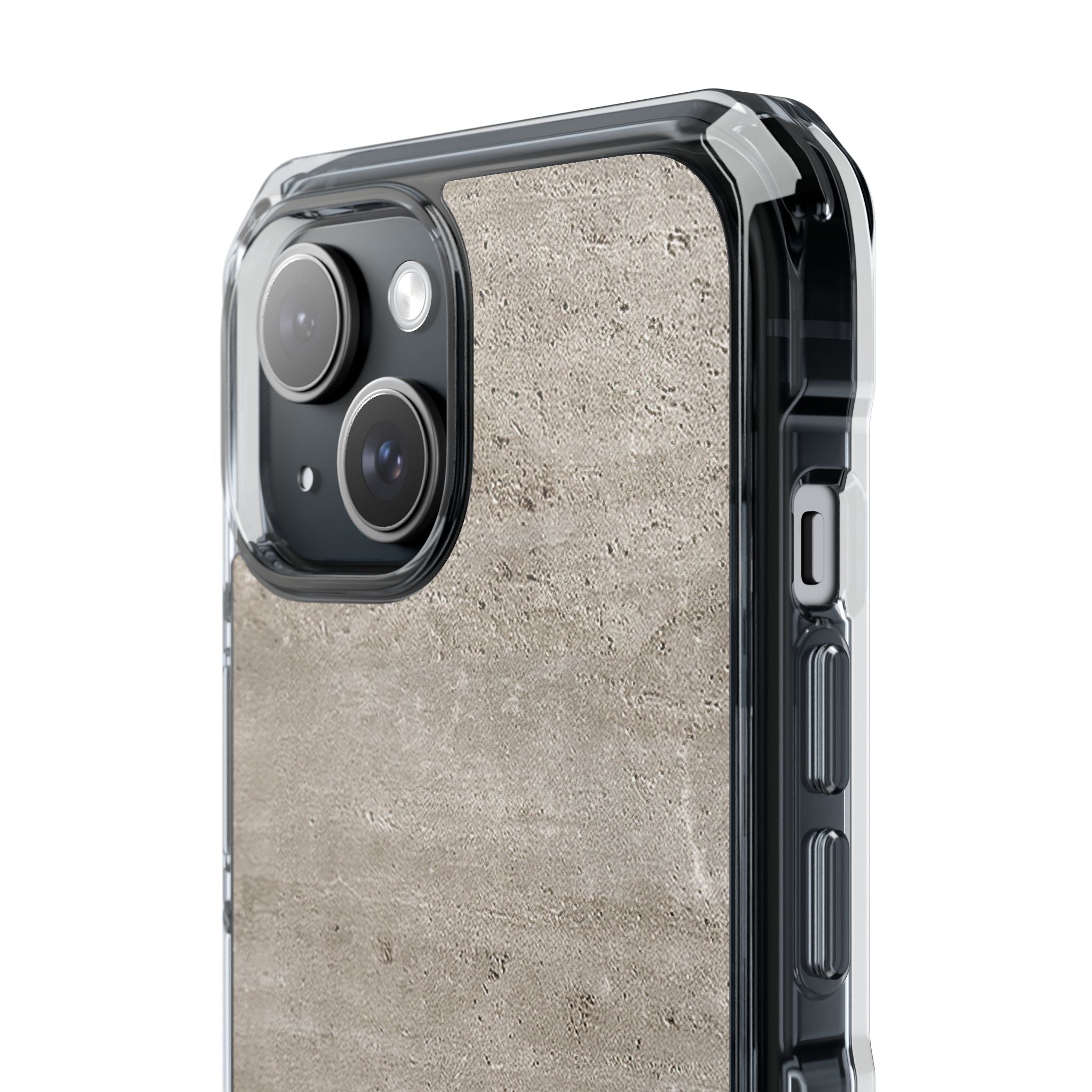 Grey Impact MagSafe Phone Case for iPhone - Brutalist Stone Grit
