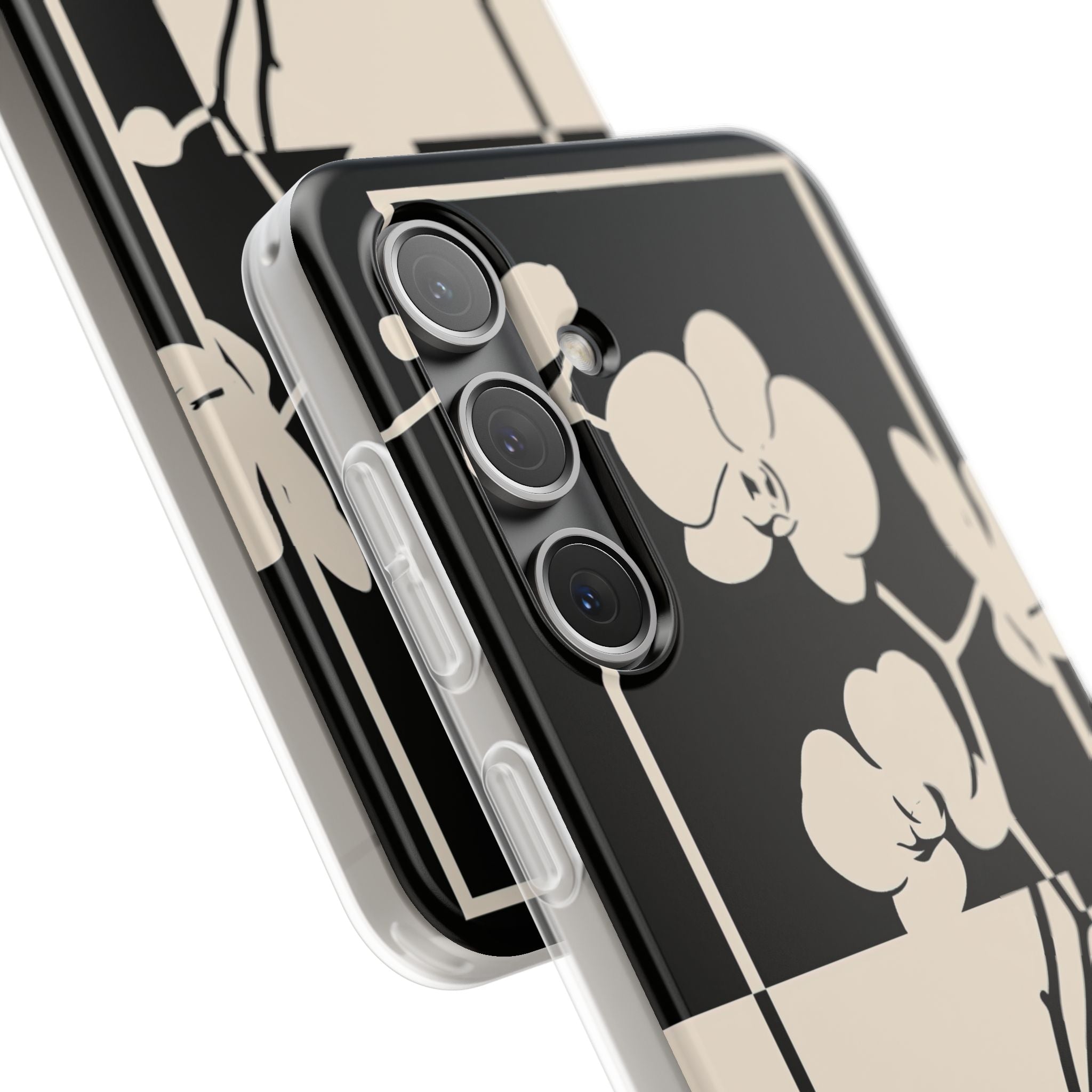 Beige Lite Phone Case for Samsung - Nocturnal Orchid Frame