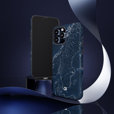Nordic Contour Chart · Tough Phone Case for iPhone · Blue
