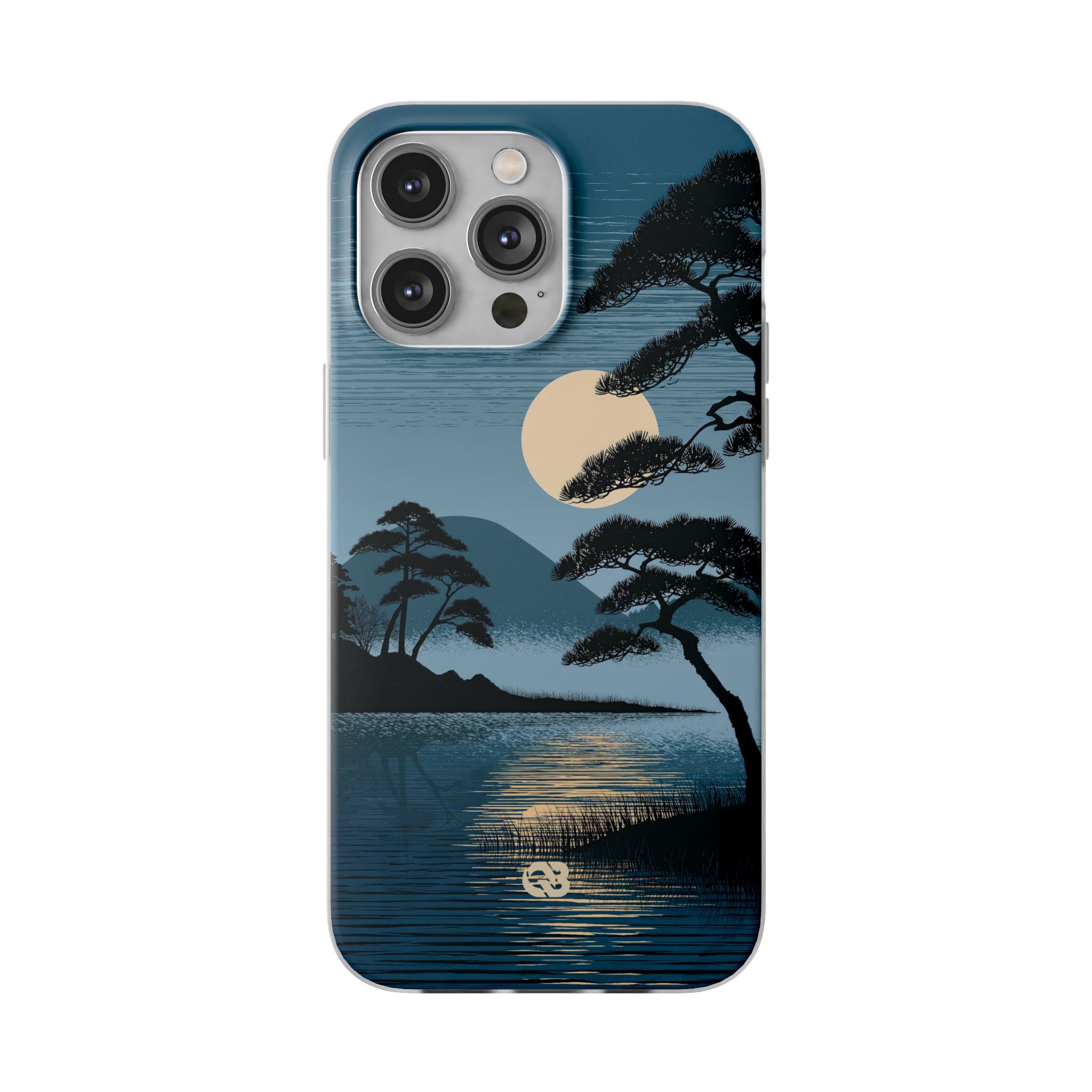 Blue Lite Phone Case for iPhone - Midnight Kyoto Pine
