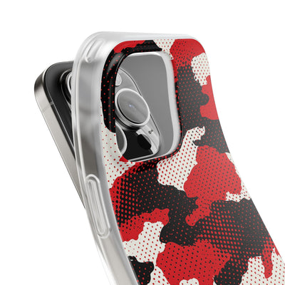 Crimson Halftone Camo · Lite Phone Case for iPhone ·  Red