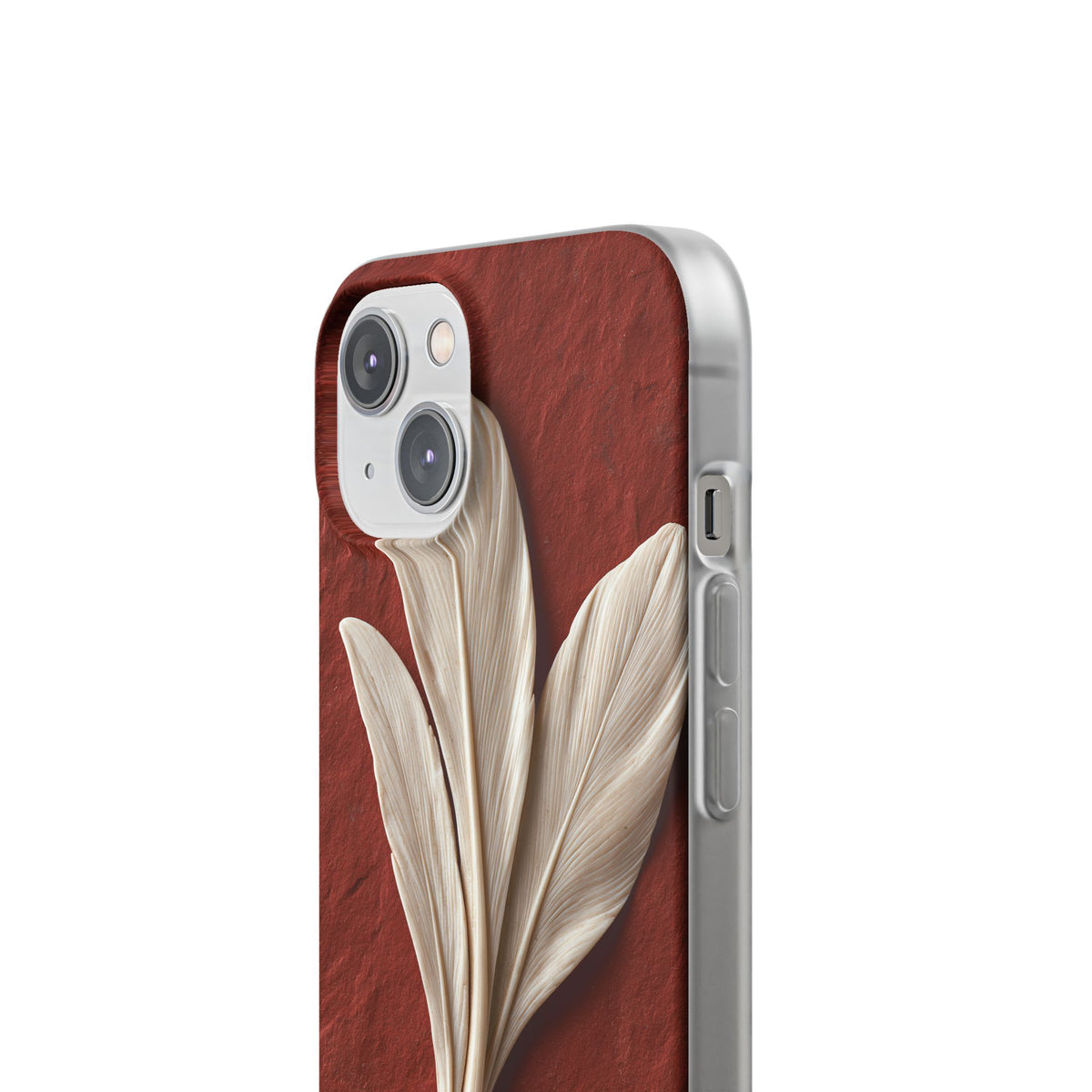 Carved Ivory Plume · Lite Phone Case for iPhone ·  Red