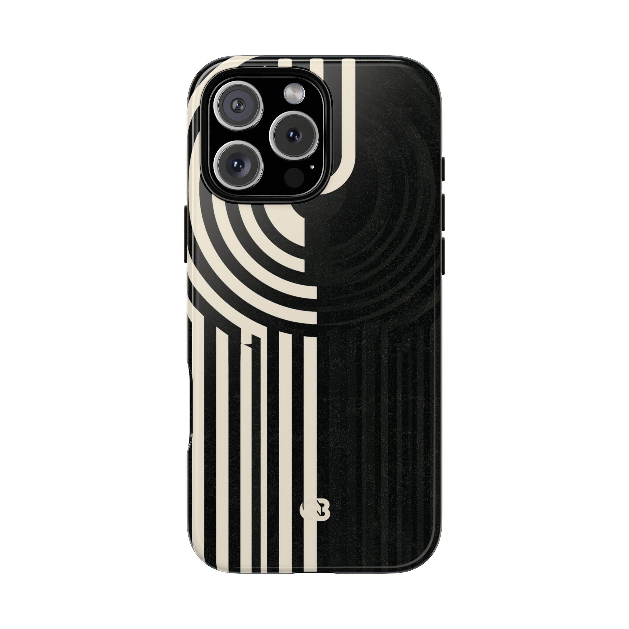Beige Tough Phone Case for iPhone - Monolith Ivory Signal