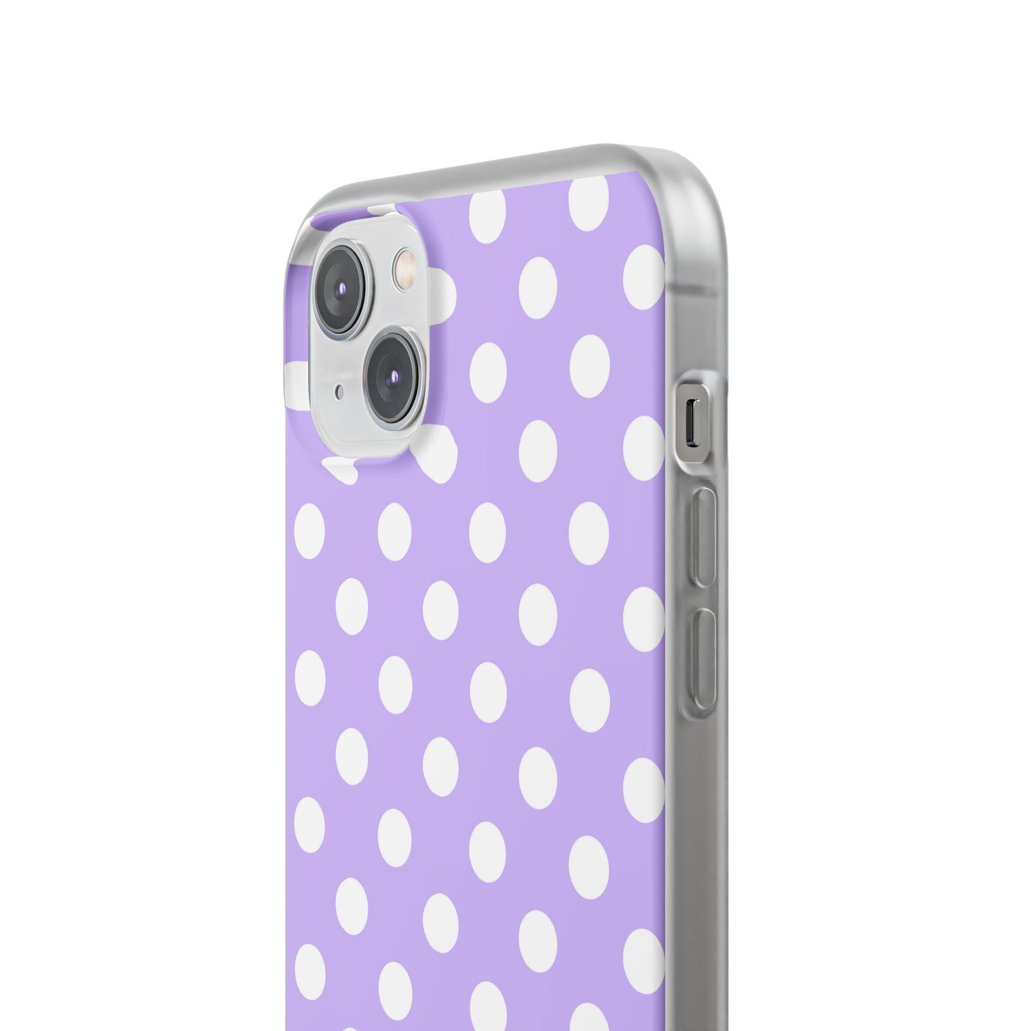 Lavender Polka Grid · Soft Phone Case for iPhone