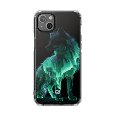 Nordic Aurora Fox · Clear Impact Magnetic Phone Case for iPhone · Teal