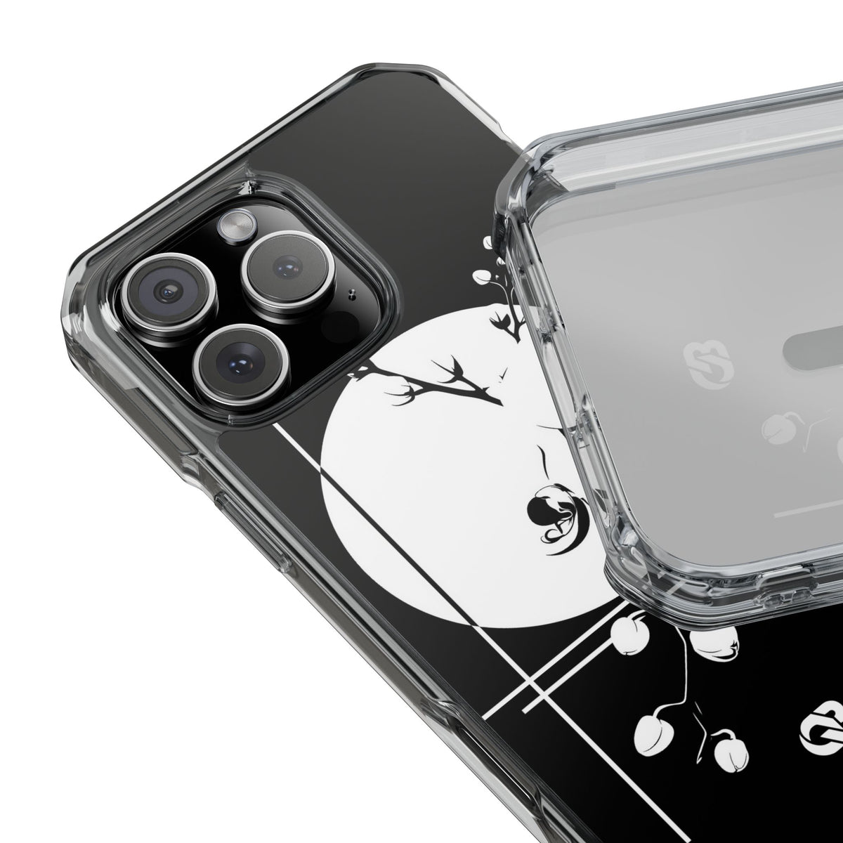 Nocturne Orchid Bloom · Clear Impact Magnetic Phone Case for iPhone ·  Black