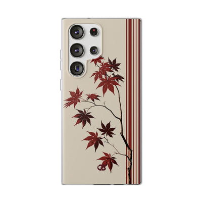 Red Lite Phone Case for Samsung - Crimson Momiji Stripe