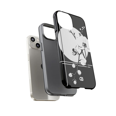 Black Tough Phone Case for iPhone - Lunar Orchid Grid