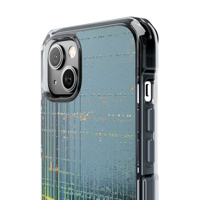 Acid Raster Circuit · Clear Impact Magnetic Phone Case for iPhone · Teal