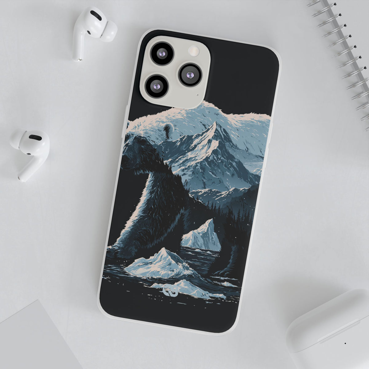 Nordic Arctic Bear · Lite Phone Case for iPhone ·  Black