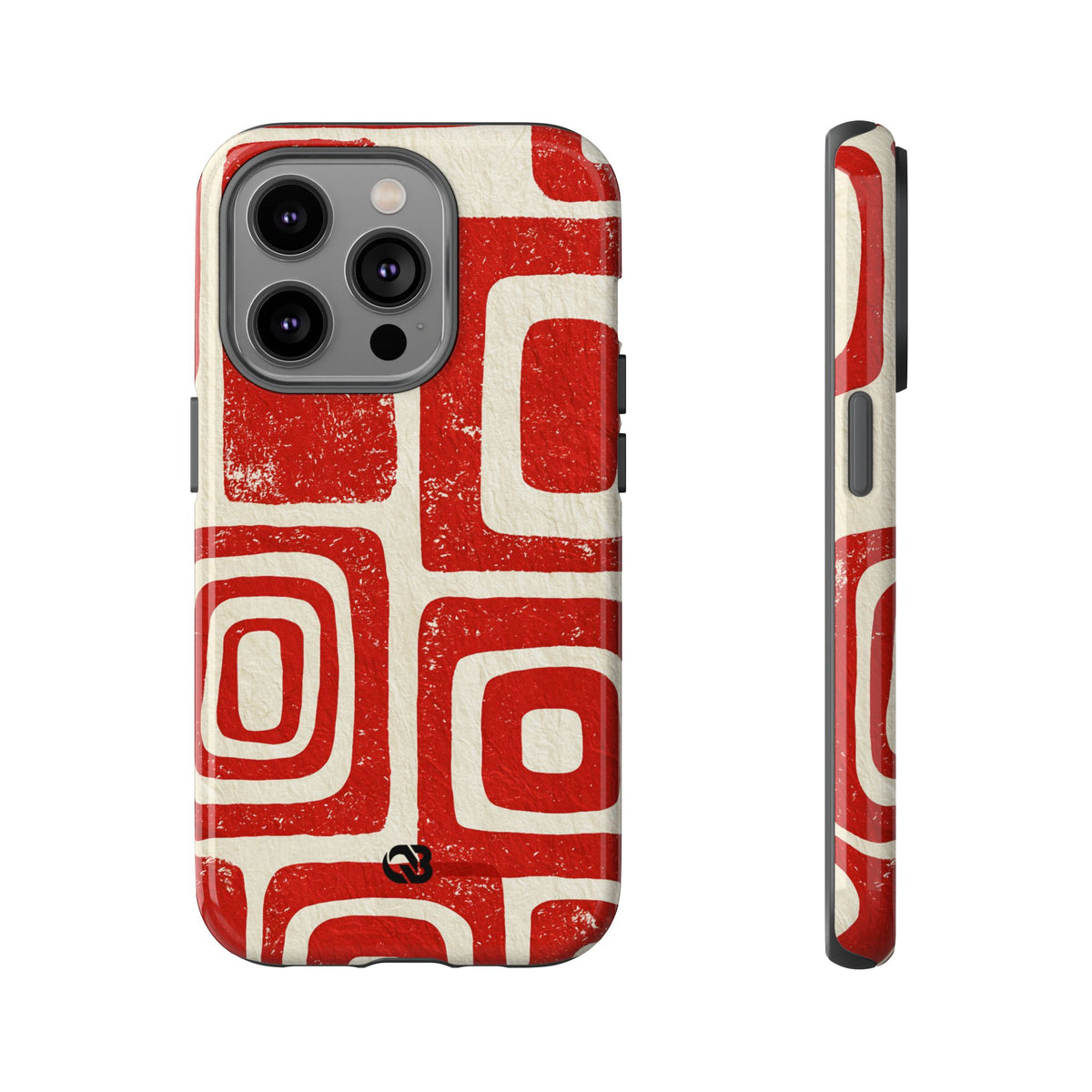 Vermilion Block Motif · Tough Phone Case for iPhone · Red