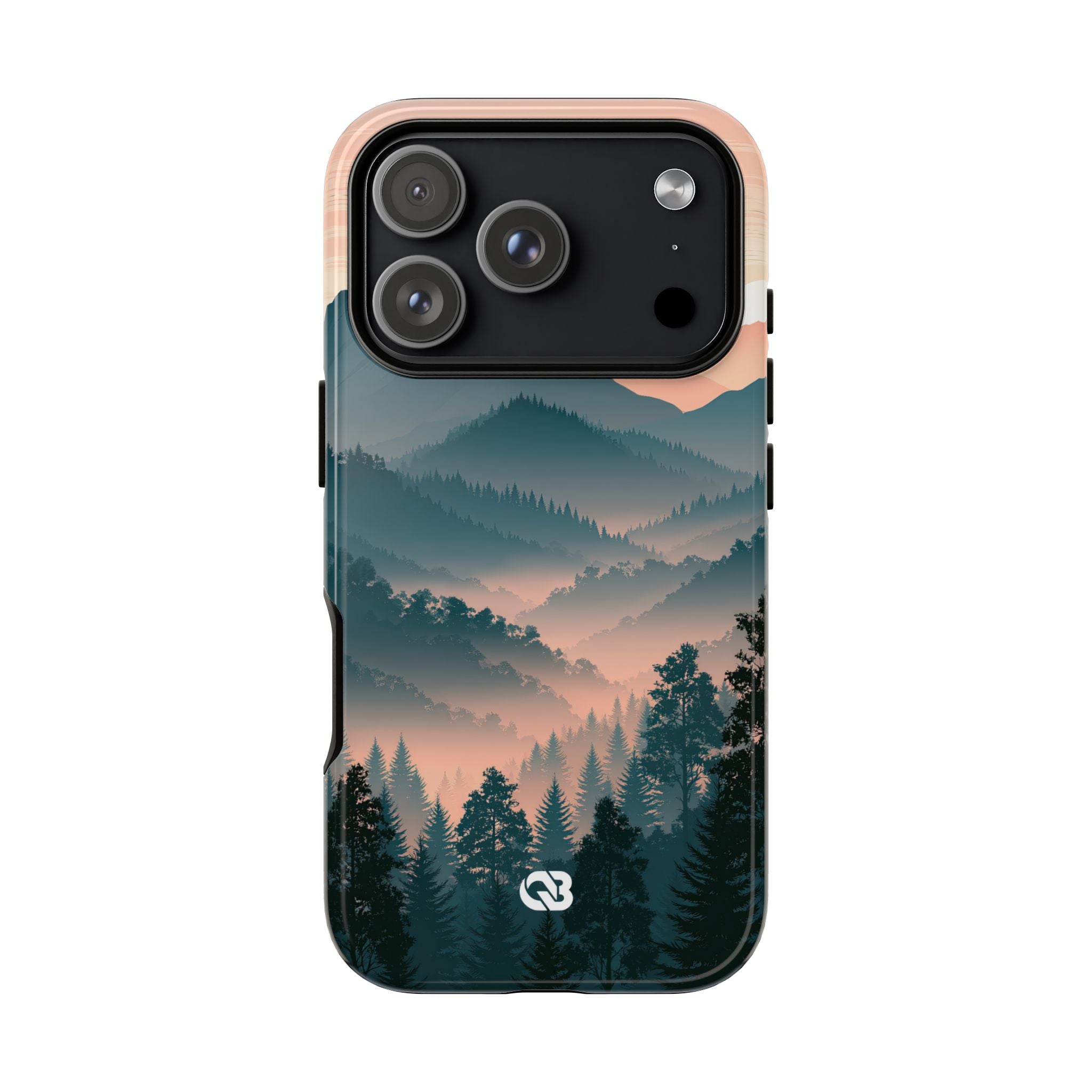 Teal Tough Phone Case for iPhone - Alpine Teal Horizon