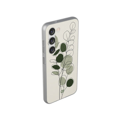 Green Lite Phone Case for Samsung - Muted Eucalyptus Sketch