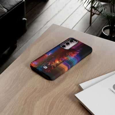 Black Tough Phone Case for Samsung - Cyber Optic Streak