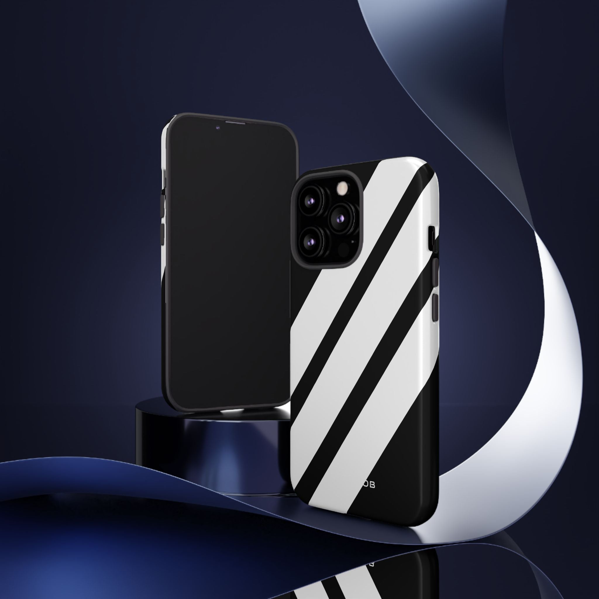 Diagonal Bands Noir iPhone 13 Pro Case - Tough