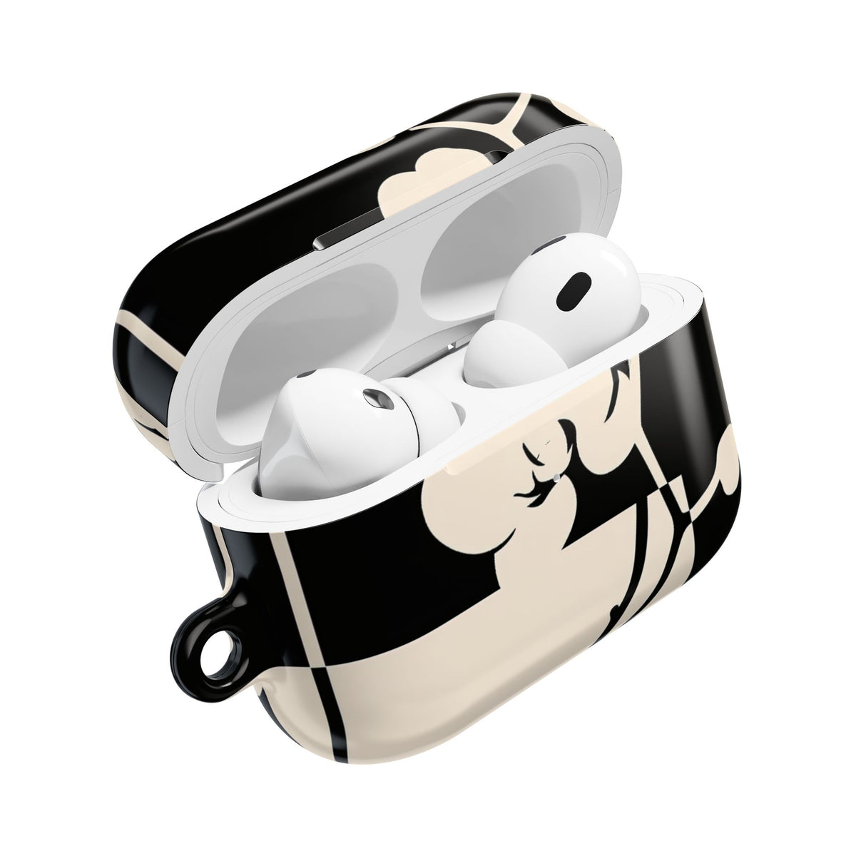 Geometric Orchid Bloom · Hard Case for AirPods & AirPods Pro · Black