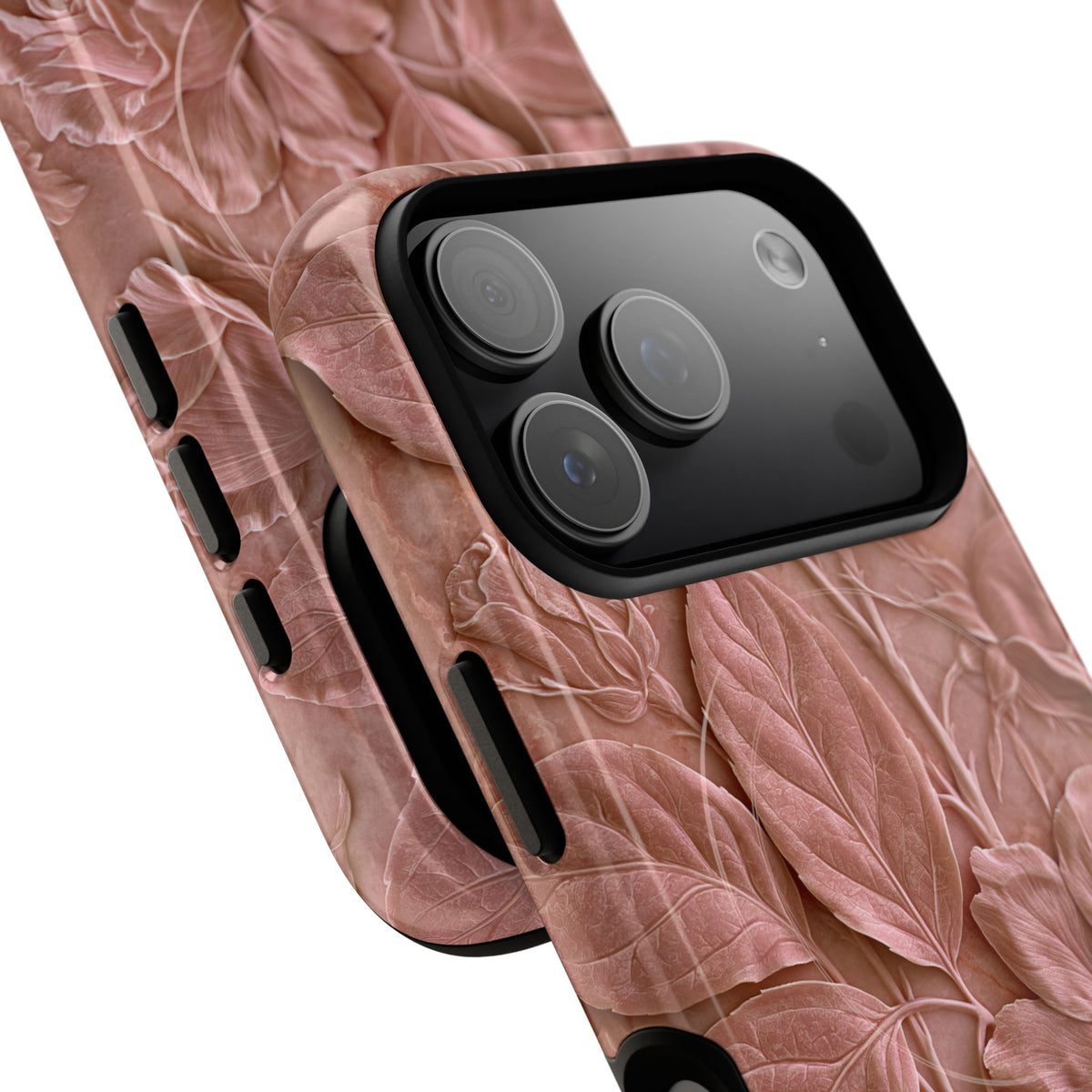 Blush Rose Relief · Tough 2.0 Magnetic Phone Case for iPhone · Pink