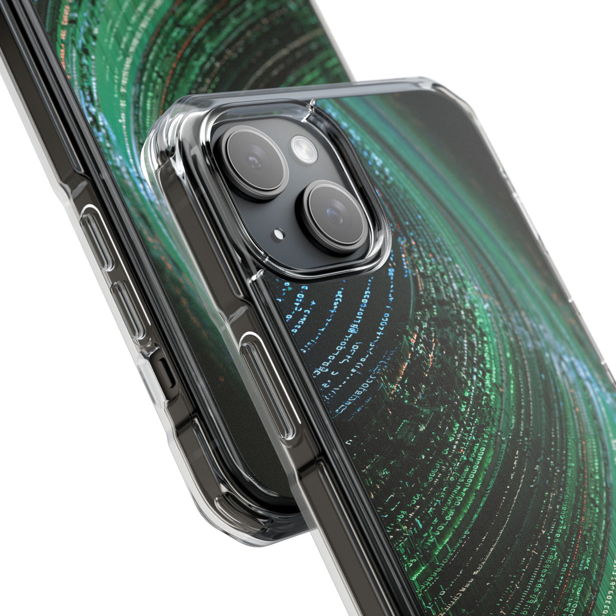 Orbital Data Stream · Clear Impact Magnetic Phone Case for iPhone · Green