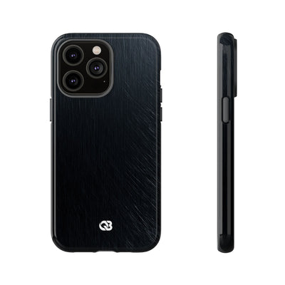 Black Tough Phone Case for iPhone - Midnight Brushed Grain