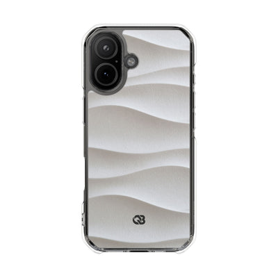 Sculpted Dune Relief · Clear Impact Magnetic Phone Case for iPhone ·  White