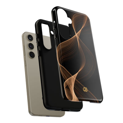Brown Tough Phone Case for Samsung - Copper Silk Wave