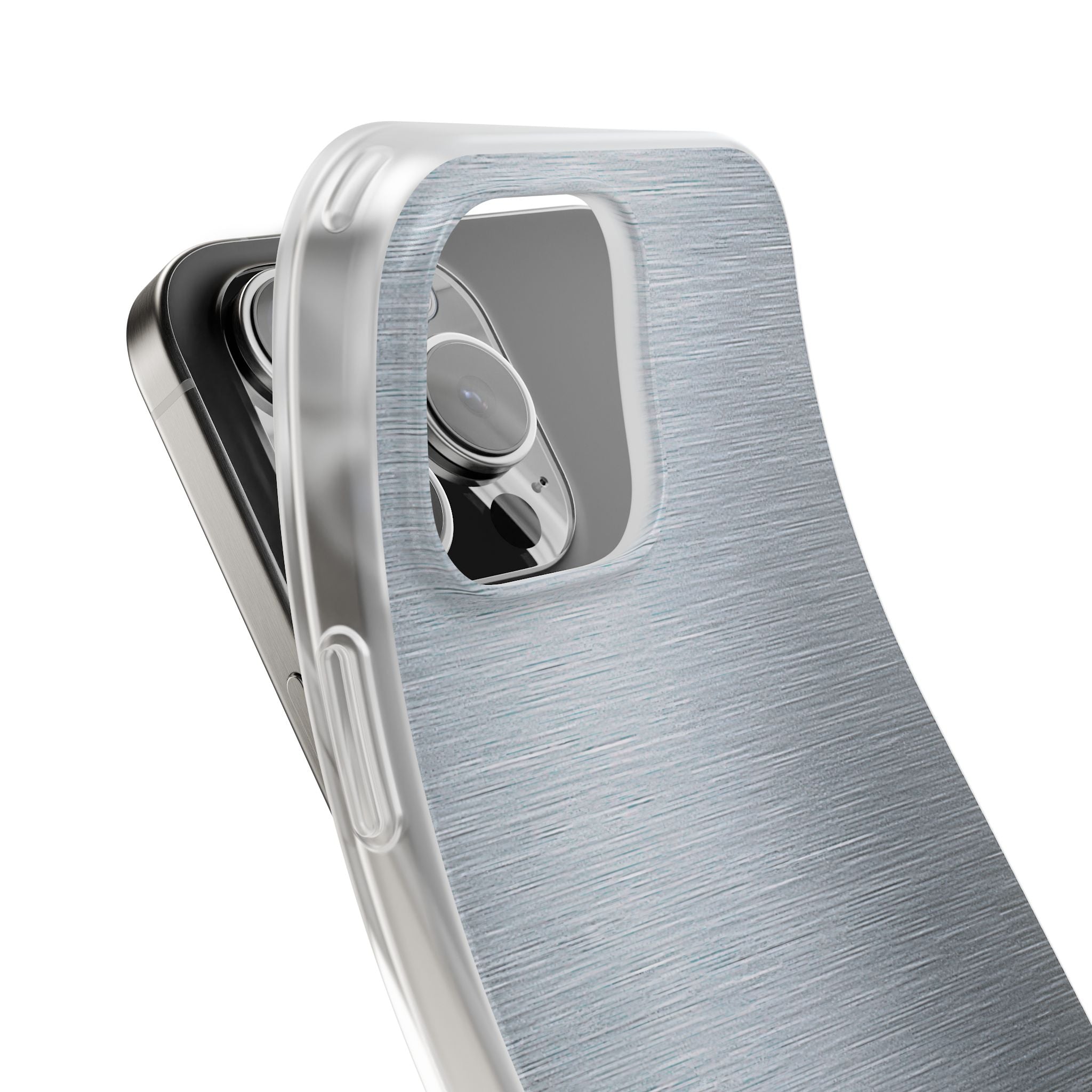 Silver Lite Phone Case for iPhone - Satin Chrome Grain