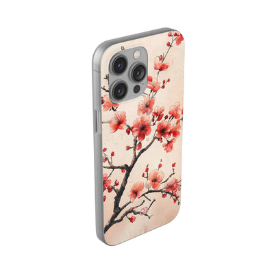 Crimson Silk Flora · Soft Custodia per iPhone