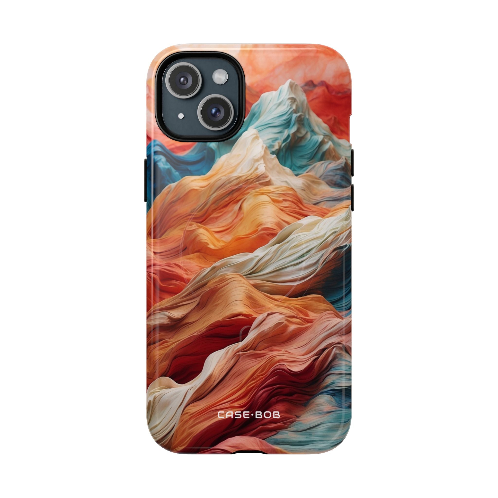 Fabric Peaks Cream iPhone 15 Plus Case - Tough+