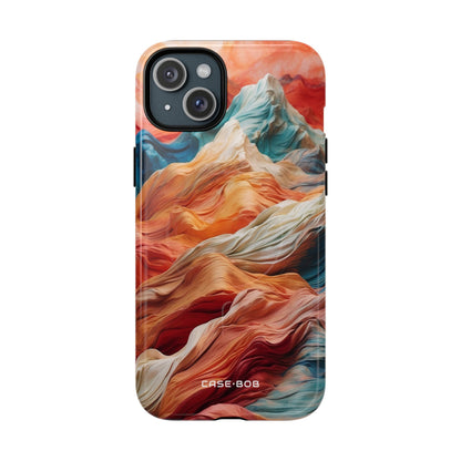Fabric Peaks Cream iPhone 15 Plus Case - Tough+