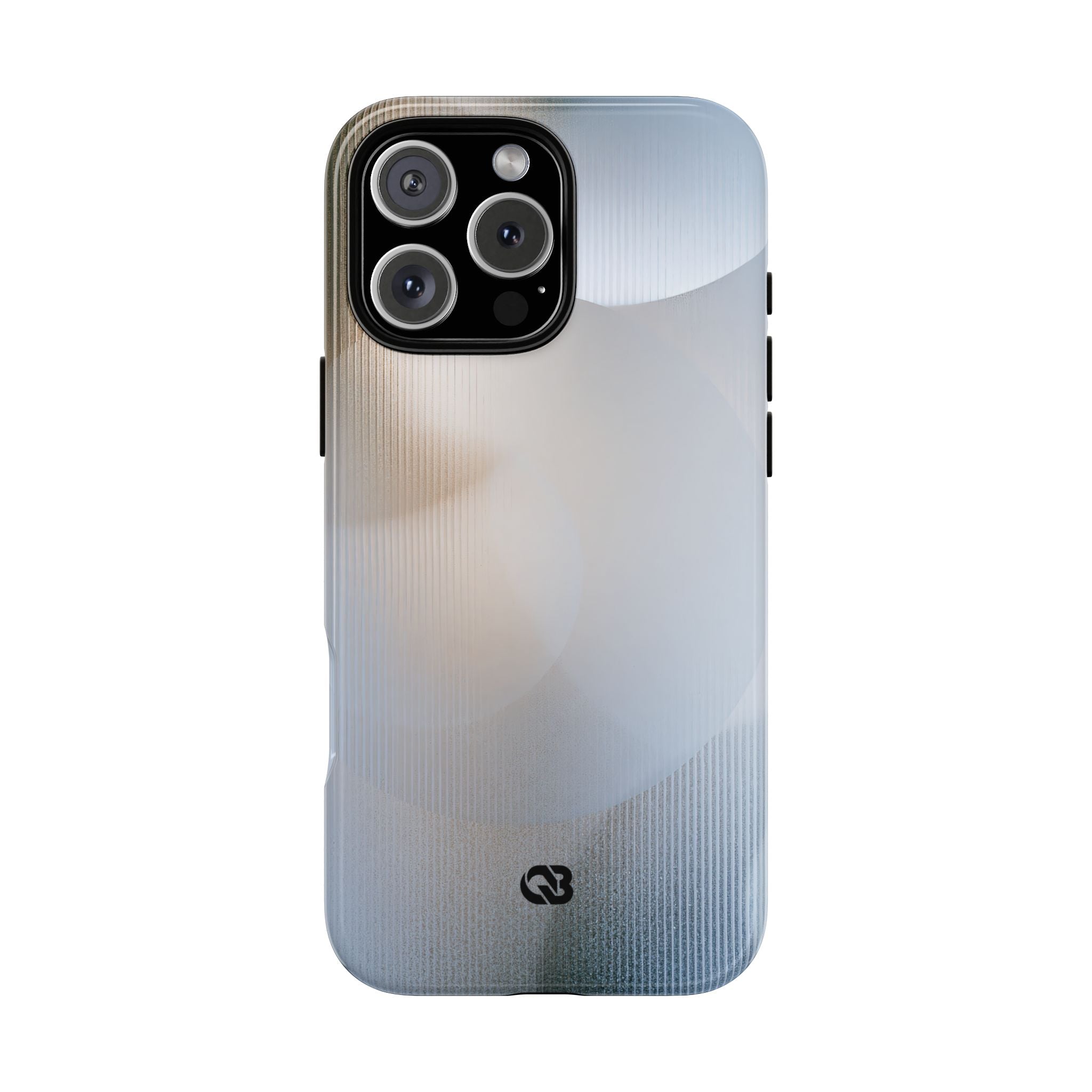 White Tough Phone Case for iPhone - Frosted Ribbed Sphere