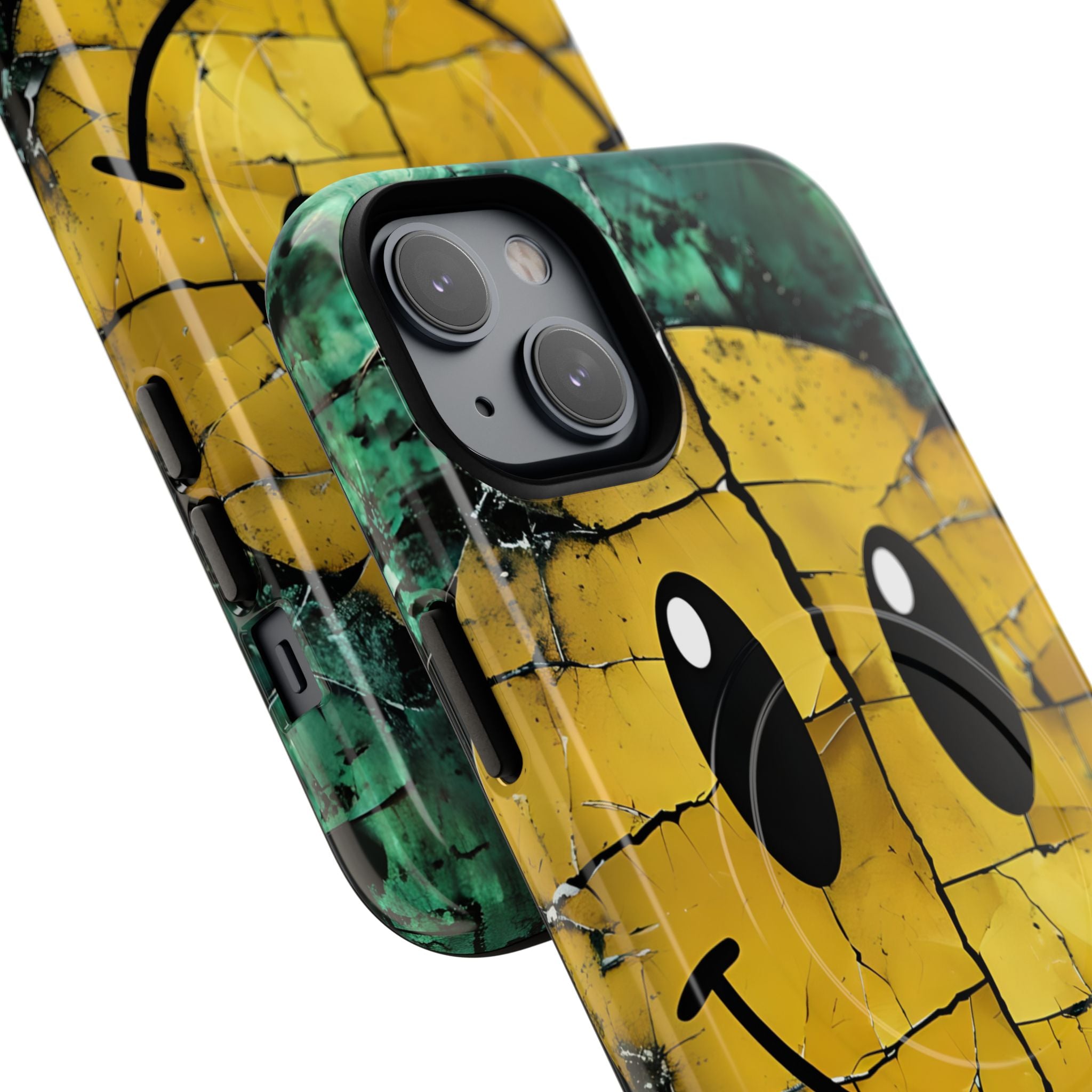 Gebarsten Smiley iPhone 14 Plus Case - Tough+